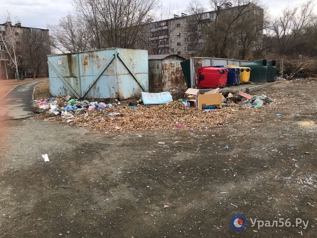 К домам задом, к детсаду передом: В Орске мусор от площадки летит на тротуары и к дошкольникам