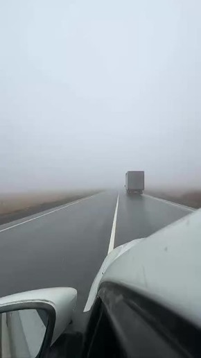 На трассе Оренбург - Орск туман