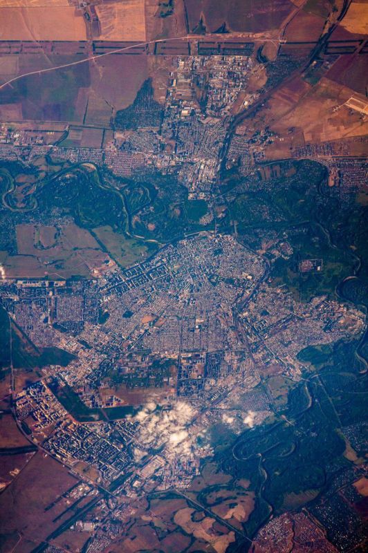 Герой России, космонавт Сергей Рязанский поделился снимками Оренбурга из Космоса