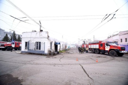Информация по возгоранию на территории троллейбусного депо