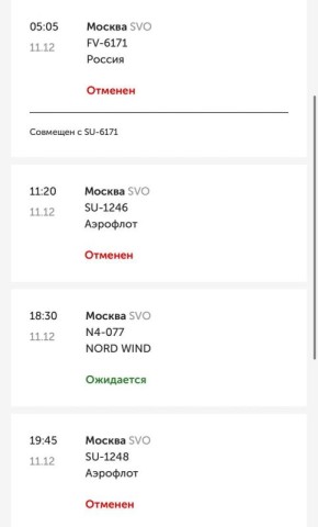 В Оренбурге отменили шесть рейсов из-за перебоев в Шереметьево