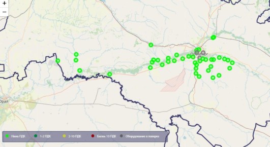 Большая группа стационарных постов, отключенных от экокарты Оренбургской области еще на прошлой неделе, заработали