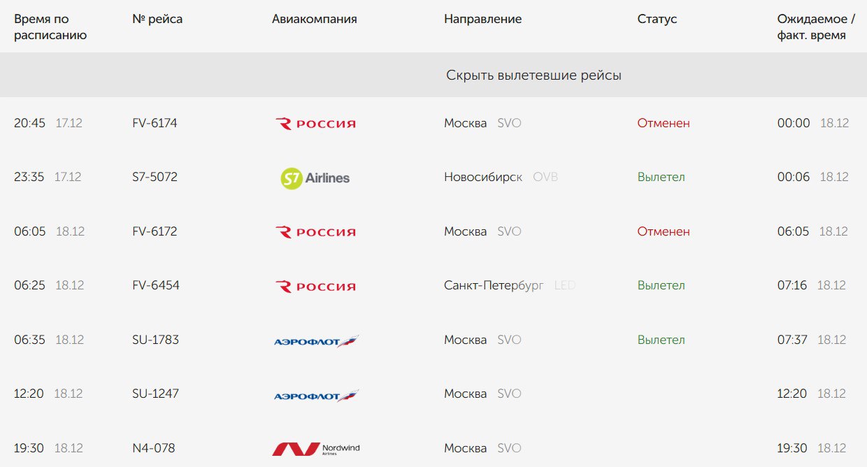 Из Оренбурга в Москву отменили два авиарейса подряд