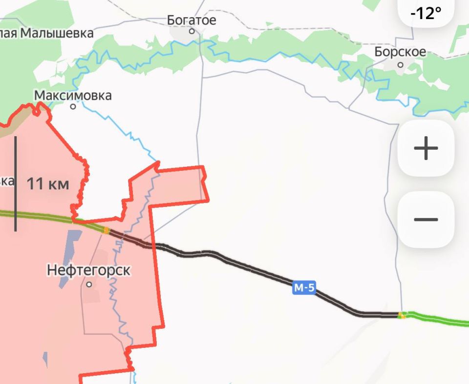 В Оренбургской области перекрыли часть трассы М-5 «Урал» из-за метели