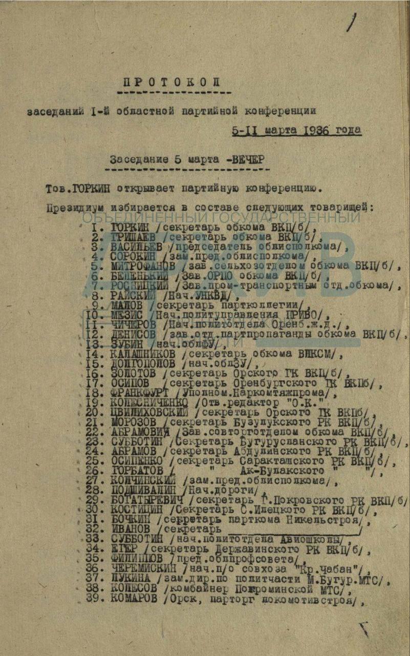 90 лет назад в Оренбурге прошла первая областная партийная конференция