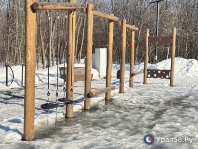 Парк «Березка» в Оренбурге утопает в лужах