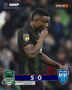 Покер Кордобы помог «Краснодару» разгромить аутсайдера РПЛ