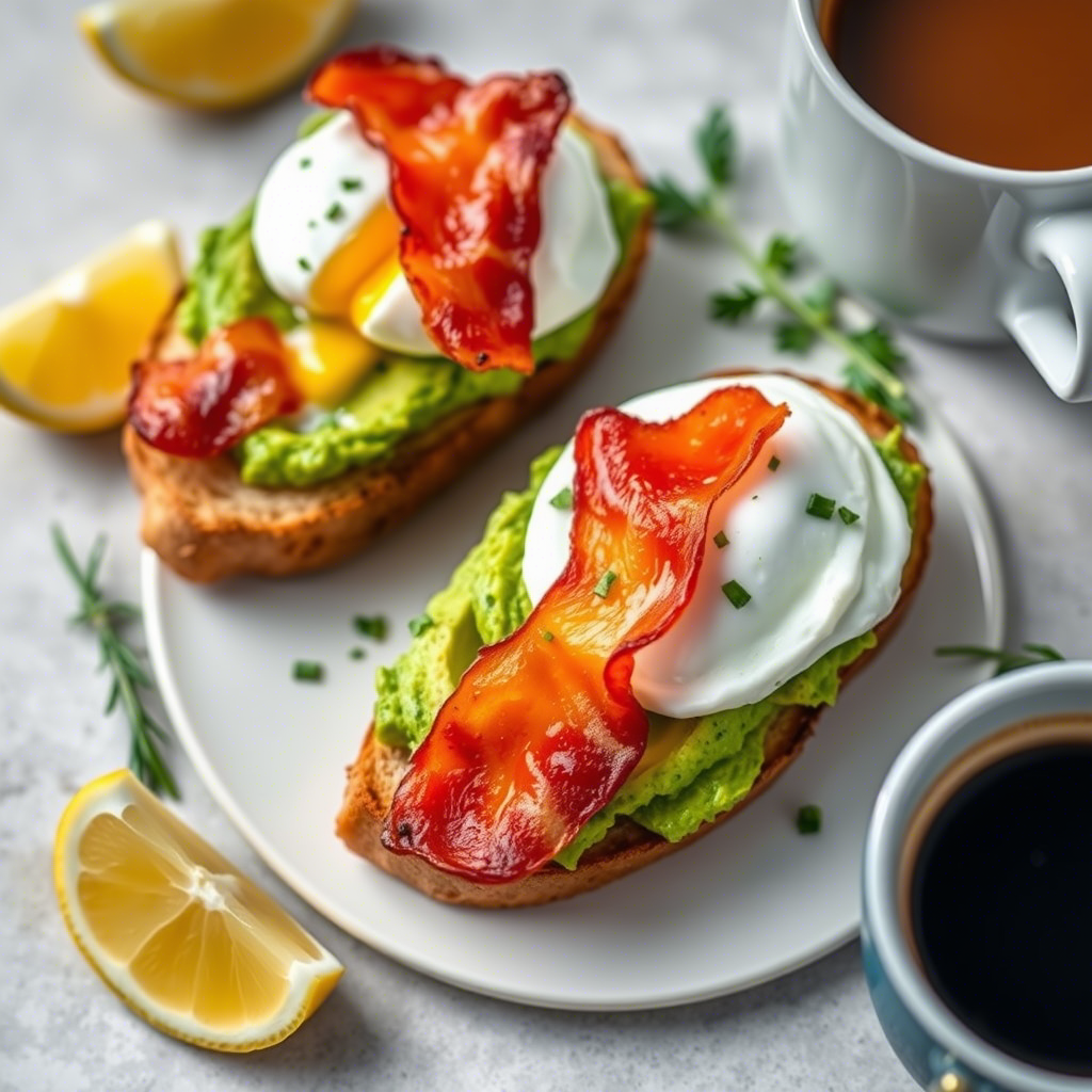 Изысканный тост с авокадо и беконом: вкусный старт дня