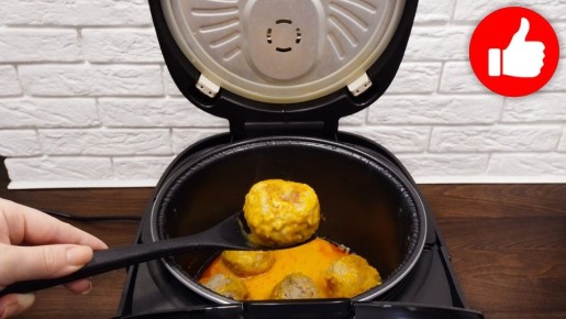 Мясные тефтели с овсяными хлопьями в мультиварке