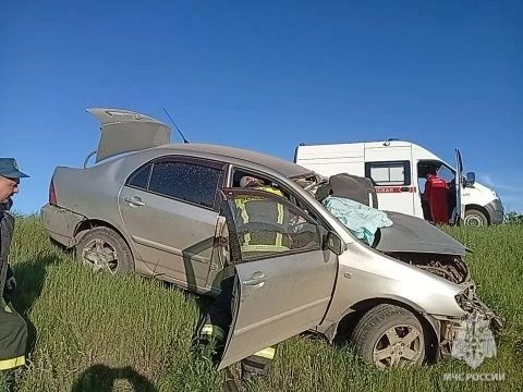 Сотрудники МЧС России деблокировали погибшего в ДТП