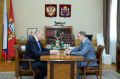 Губернатор Евгений Солнцев встретился с заместителем министра строительства и ЖКХ РФ Алексеем Ересько, который находится в регионе с рабочей поездкой