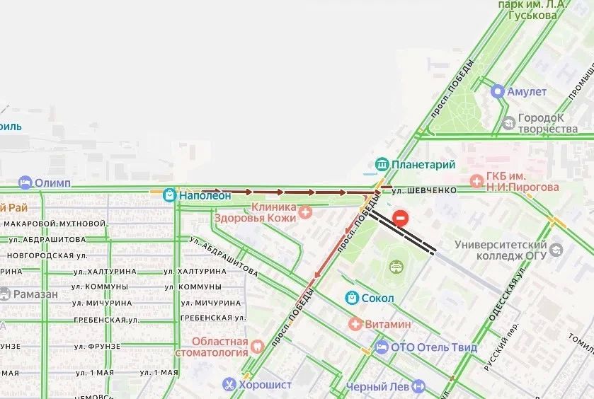 Обстановка на дорогах Оренбурга утром 7 июля Обстановка на дорогах Оренбурга утром 7 июля