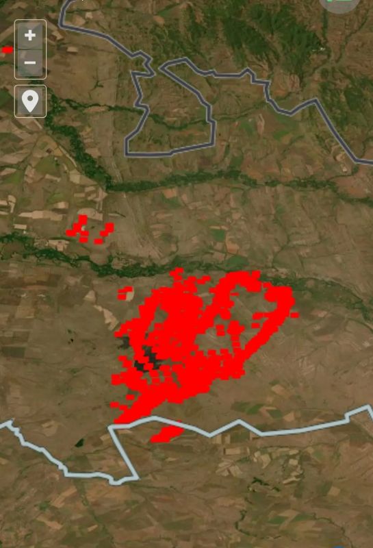 Большая огненная аномалия фиксируется в Беляевском районе