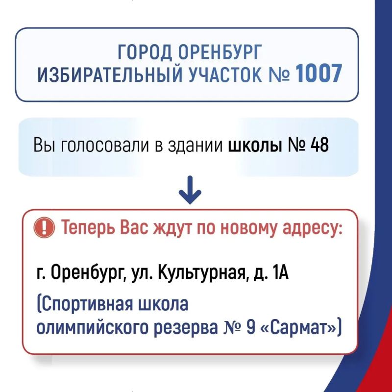 Шесть избирательных участков в Оренбургской области сменили адреса Шесть избирательных участков в Оренбургской области сменили адреса