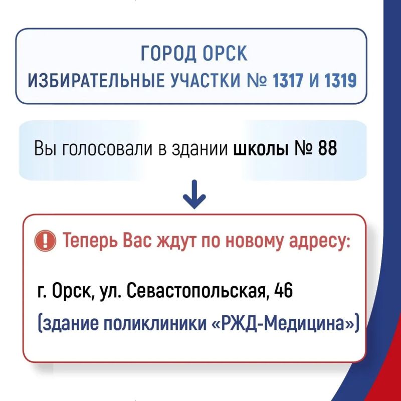 Шесть избирательных участков в Оренбургской области сменили адреса Шесть избирательных участков в Оренбургской области сменили адреса