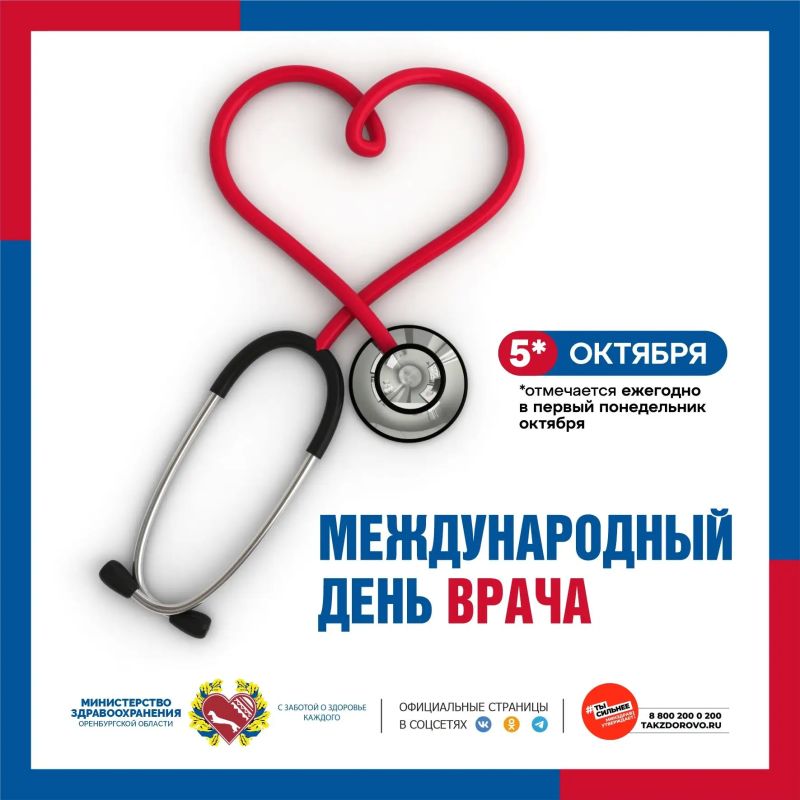 Уважаемые представители медицинского сообщества! Дорогие врачи! Примите самые искренние и теплые поздравления с Международным днем врача!