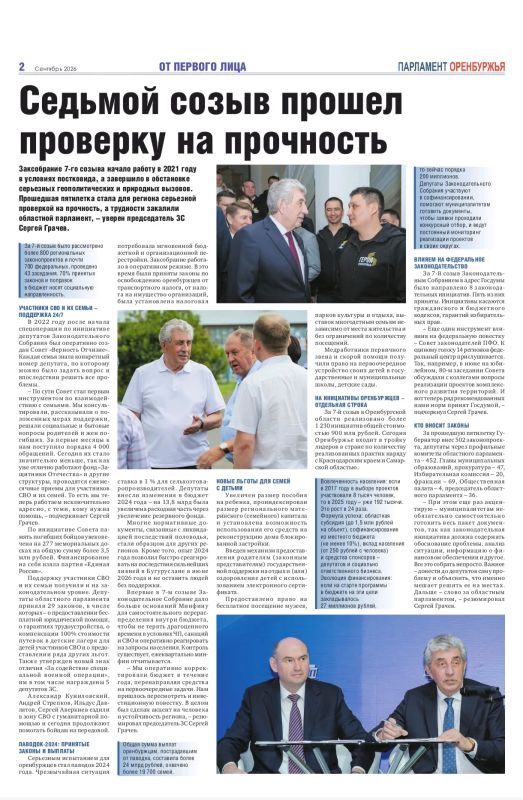 Вышел новый выпуск «Парламент Оренбуржья» Вышел новый выпуск «Парламент Оренбуржья»