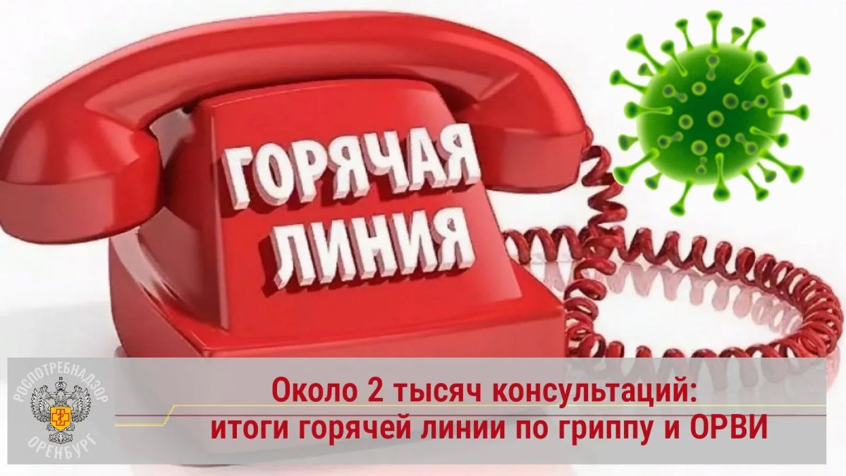 С 21 сентября по 02 октября 2026 года в рамках «горячей линии» по вопросам профилактики гриппа и ОРВИ специалистами Управления и ФБУЗ «Центр гигиены и эпидемиологии в Оренбургской области» дано 1789 консультаций населению
