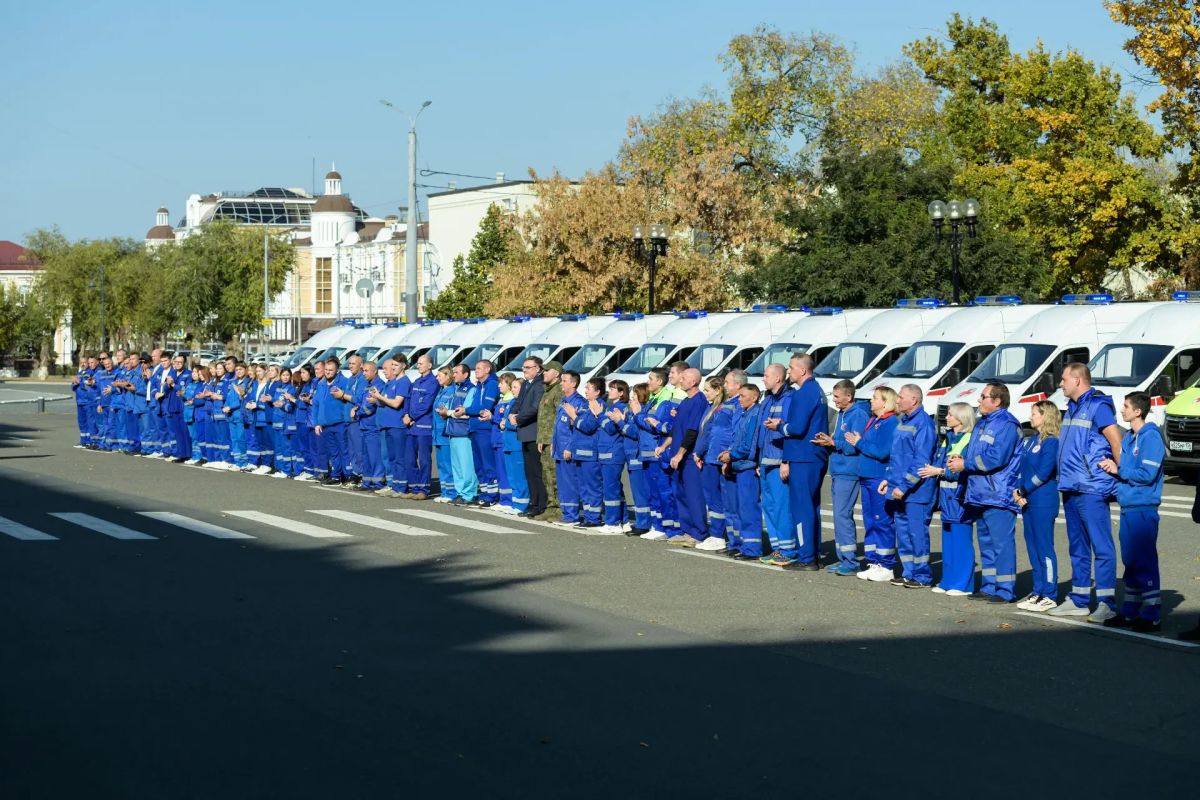 В Оренбурге состоялось торжественное мероприятие, посвященное обновлению автопарка Областной станции скорой медицинской помощи В Оренбурге состоялось торжественное мероприятие, посвященное обновлению автопарка Областной станции скорой медицинской помощи