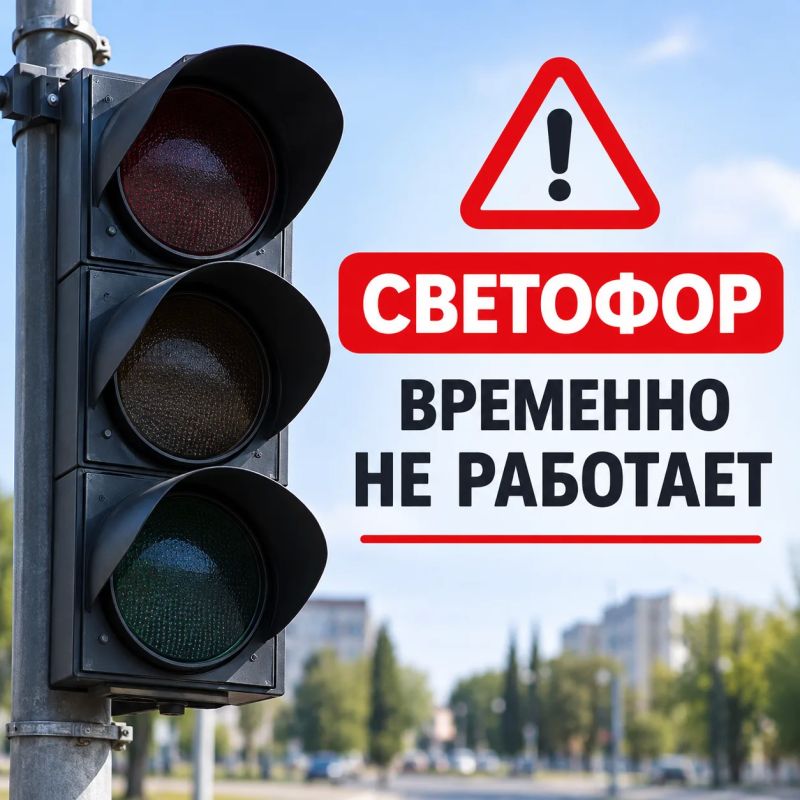 На площади Гагарина временно не работает светофор
