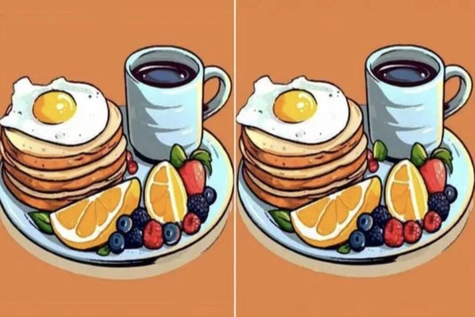 Разгадайте головоломку: три отличия на тарелке для завтрака